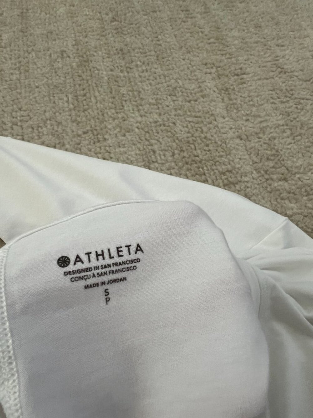 NWT Athleta With Ease 2.0 Long Sleeve White Top S - Picture 2 of 10
